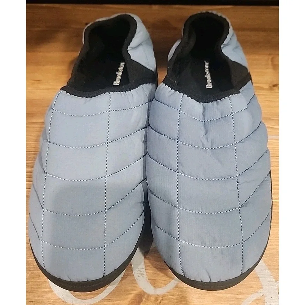 BROOKSTONE MOC TRAILS INSULATED SHOES UNISEX‎ Sz L BLUW WITH BLACK SLIP ON